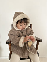 *Noeul.made* Check hood jumper