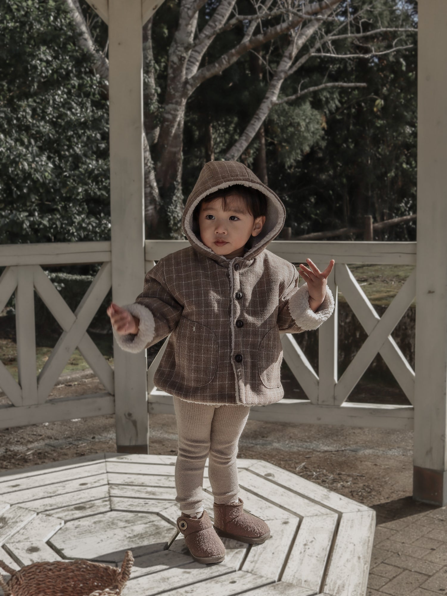 *Noeul.made* Check hood jumper