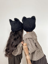 Meow mix shaggy beanie (black)