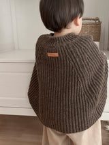 Olive knit poncho