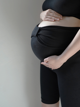 ［peekaboo］Ribbon maternity stretch pants (short)