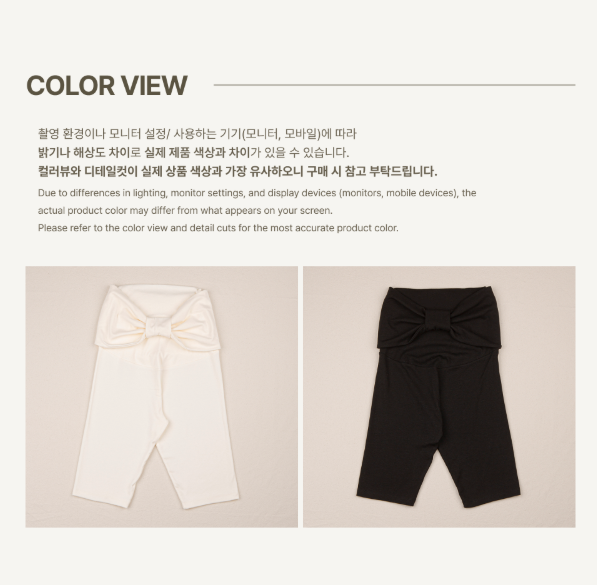 ［peekaboo］Ribbon maternity stretch pants (short)