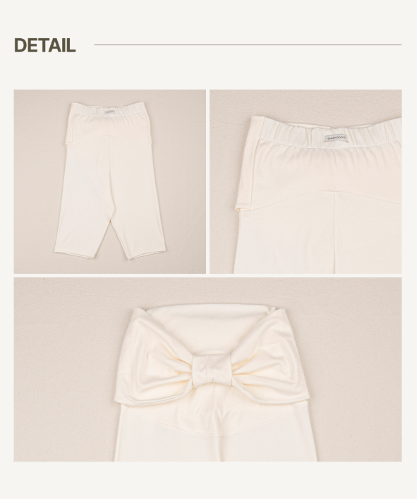 ［peekaboo］Ribbon maternity stretch pants (short)