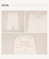 ［peekaboo］Ribbon maternity stretch pants (short)