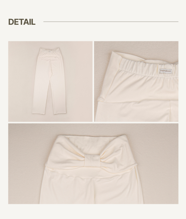 ［peekaboo］Ribbon maternity stretch pants (long)
