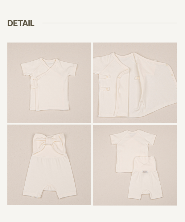 ［peekaboo］Ribbon newborn set (short sleeve)