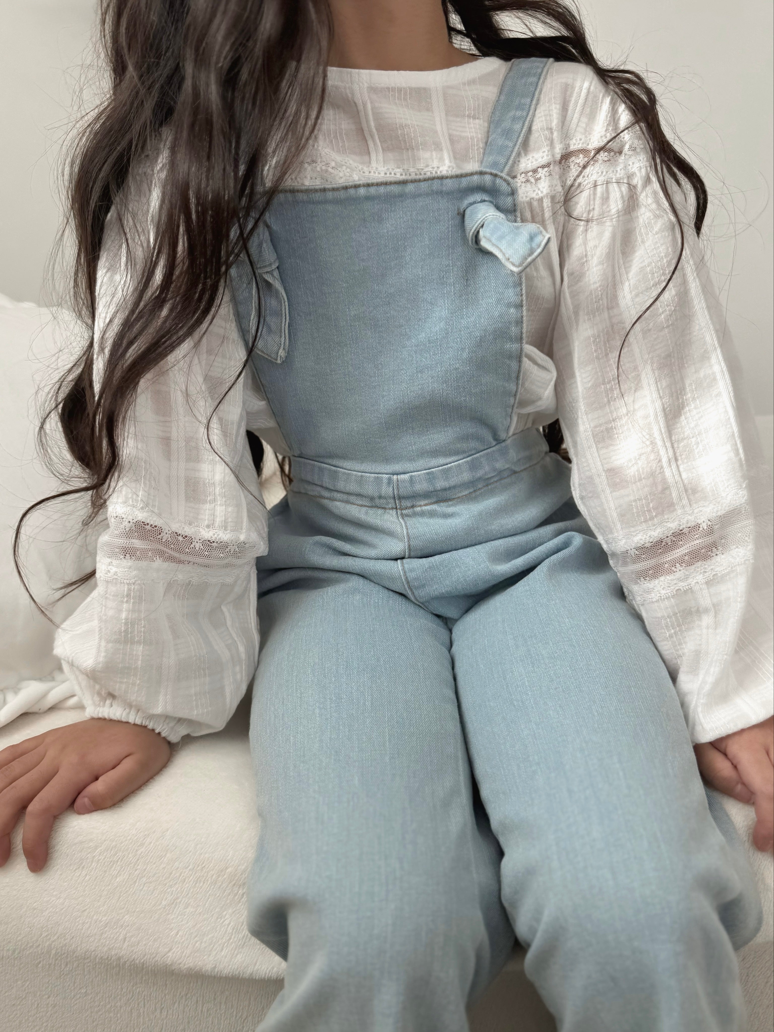 Lace check blouse