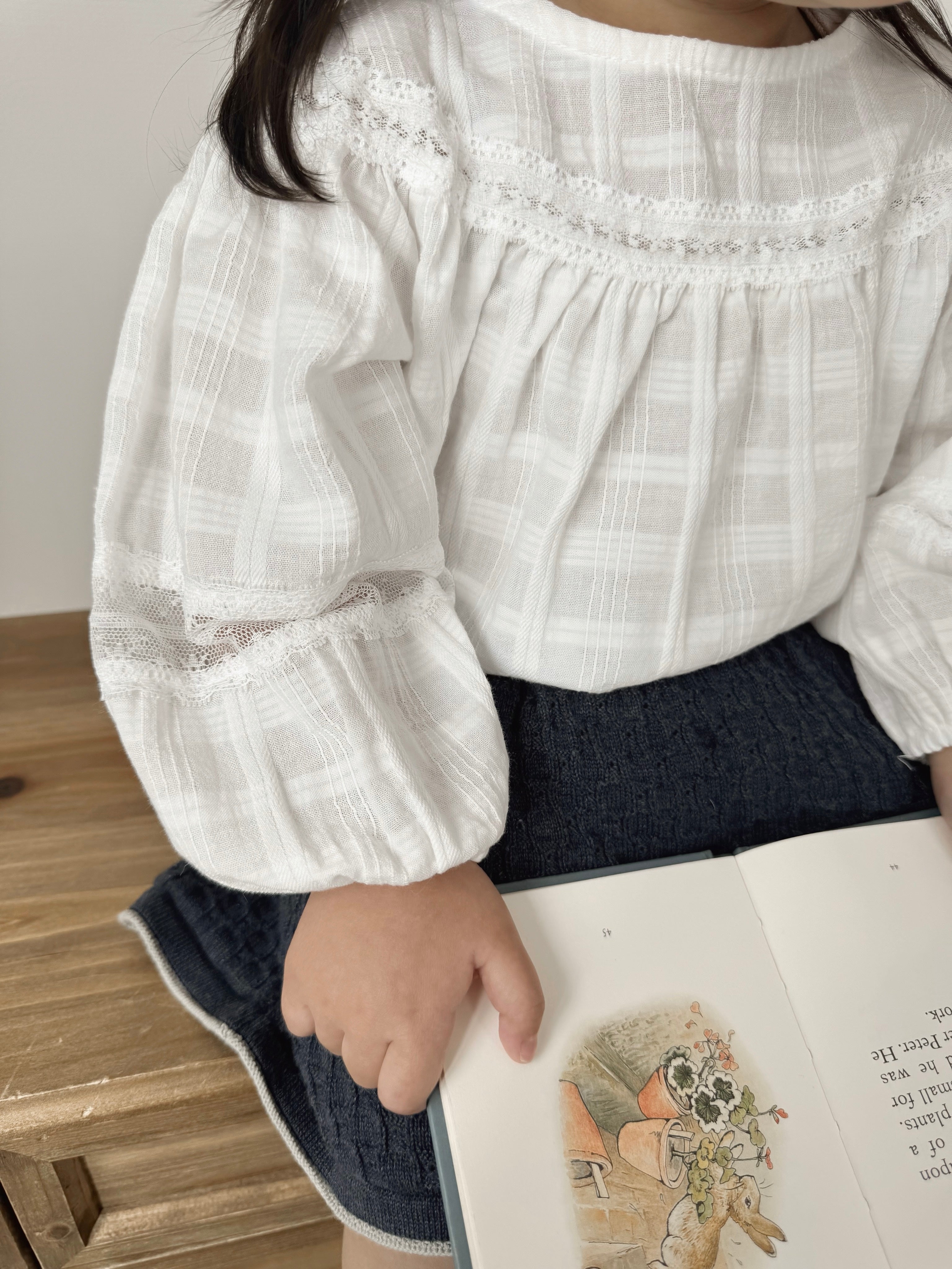 Lace check blouse