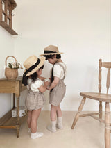 Check suspender pants