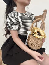 Puff ribbon stripe tops (baby & kids)