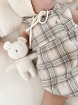 Check pin tuck rompers