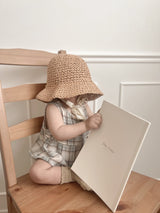 Check pin tuck rompers