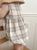 Check pin tuck rompers