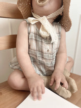 Check pin tuck rompers