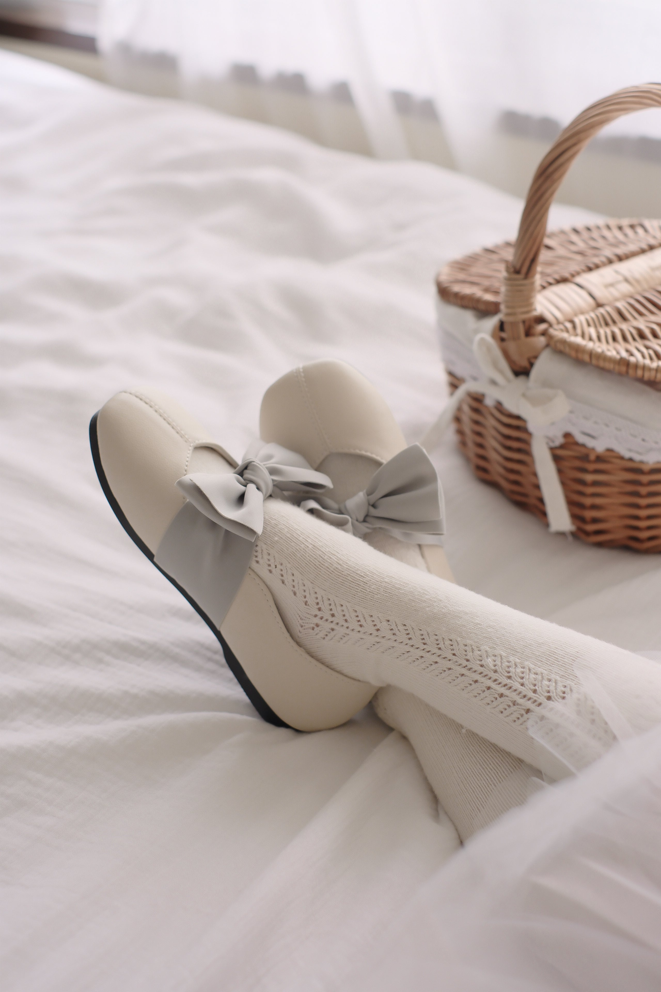 Ribbon flat shoes - Frozen yogurt -