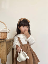 Corduroy suspender cancan skirt