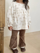 Flower shirring blouse
