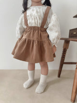 Corduroy suspender cancan skirt