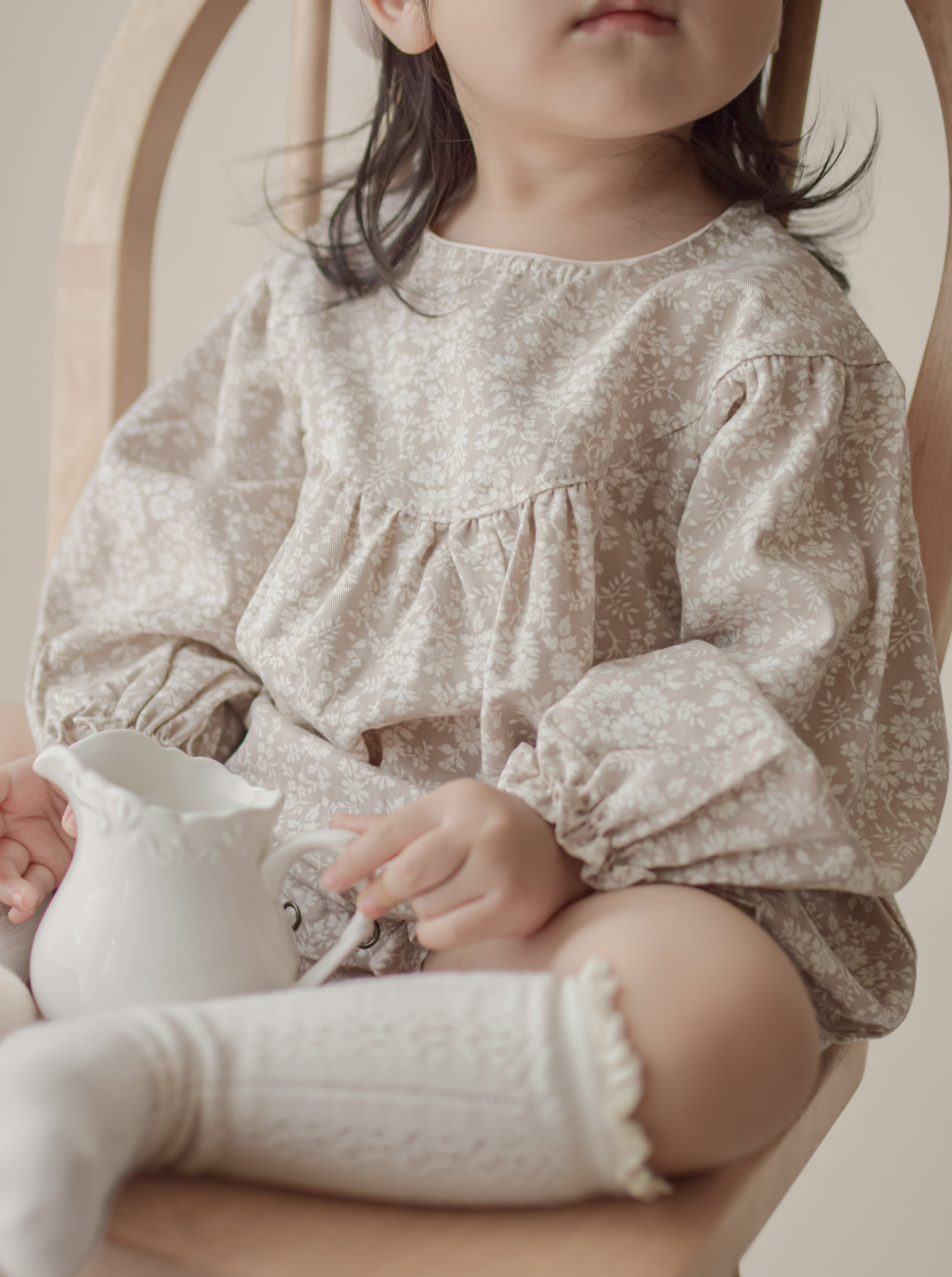 Flower shirring rompers