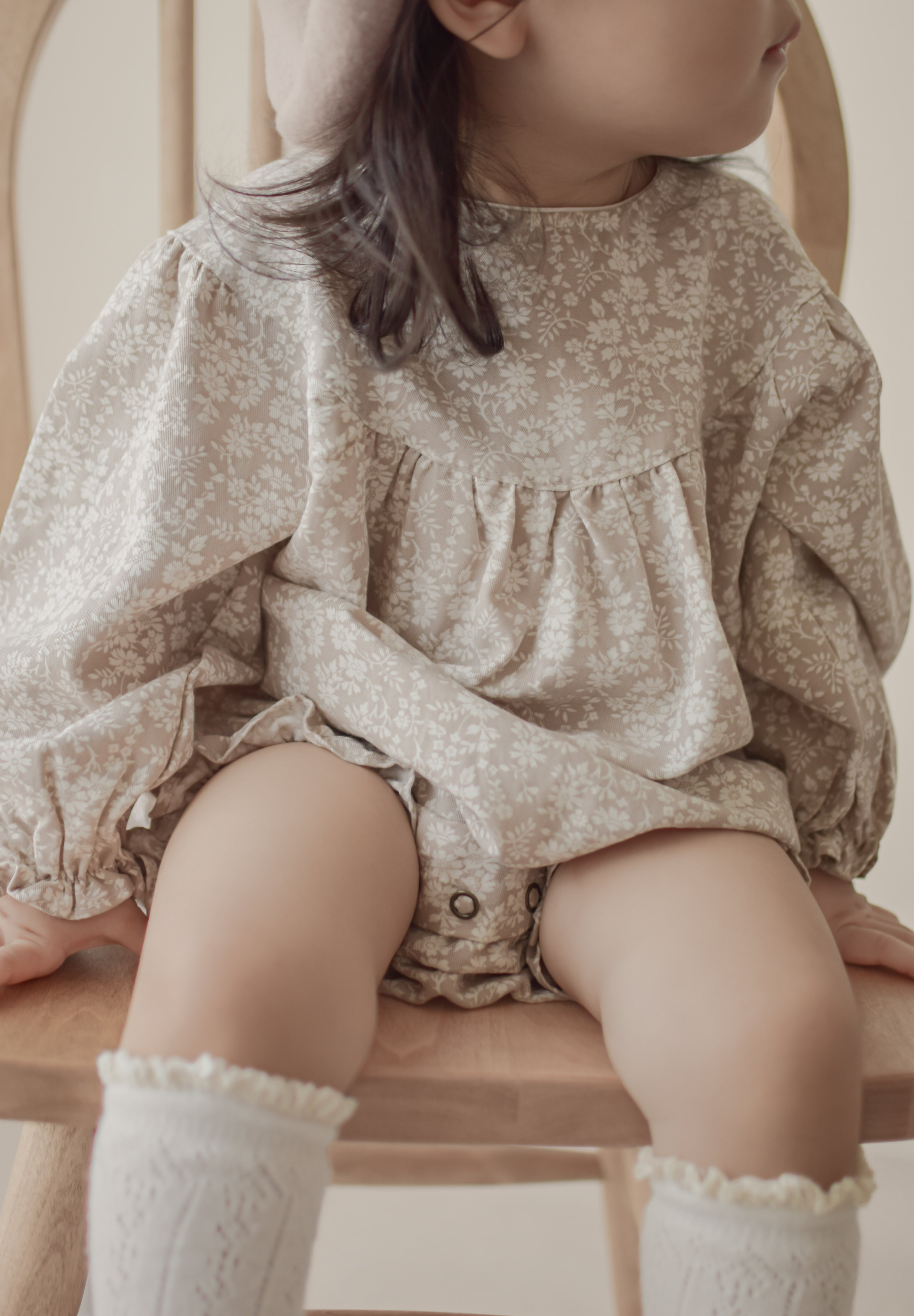 Flower shirring rompers