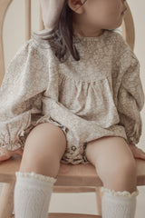 Flower shirring rompers