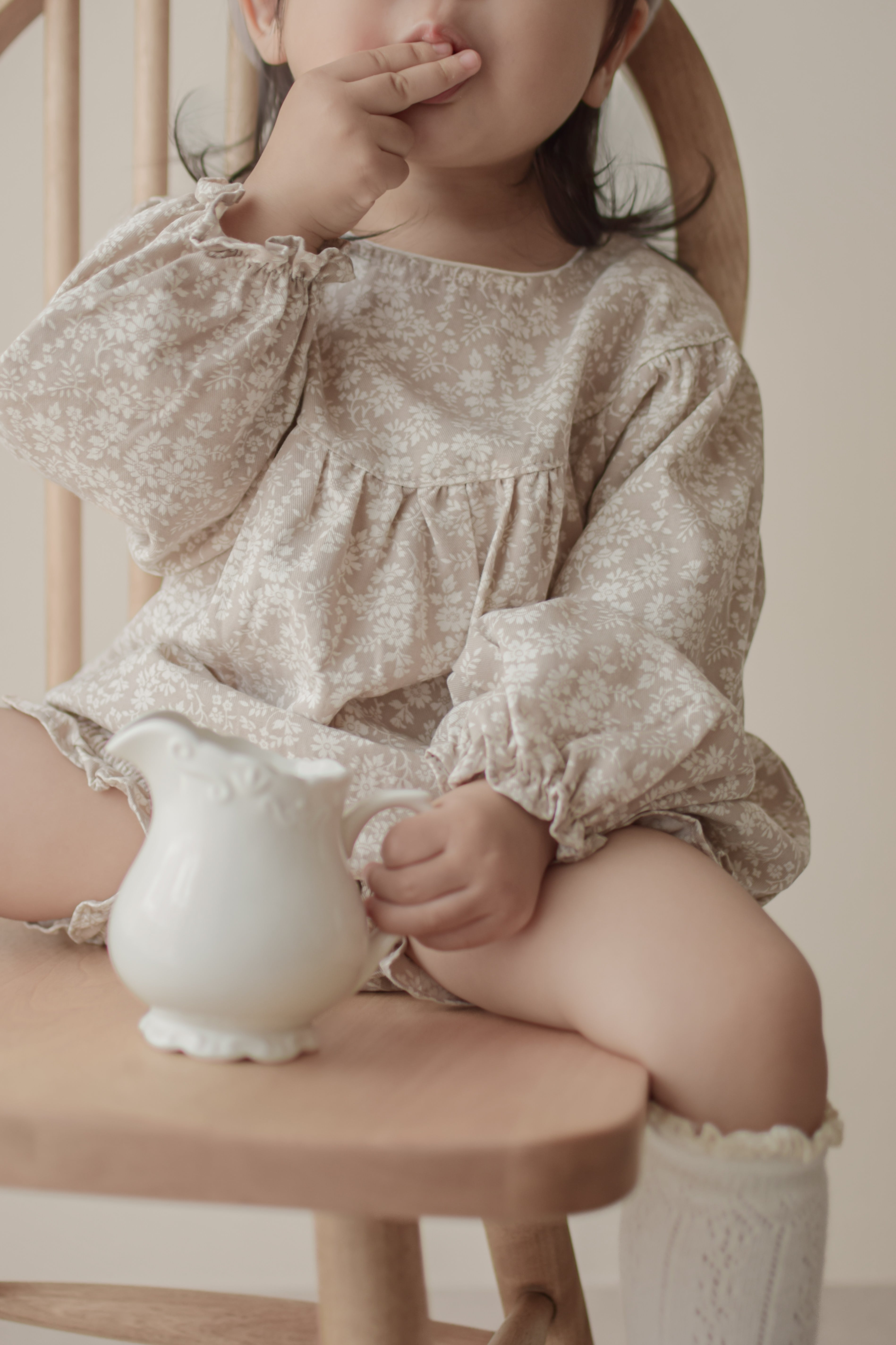Flower shirring rompers
