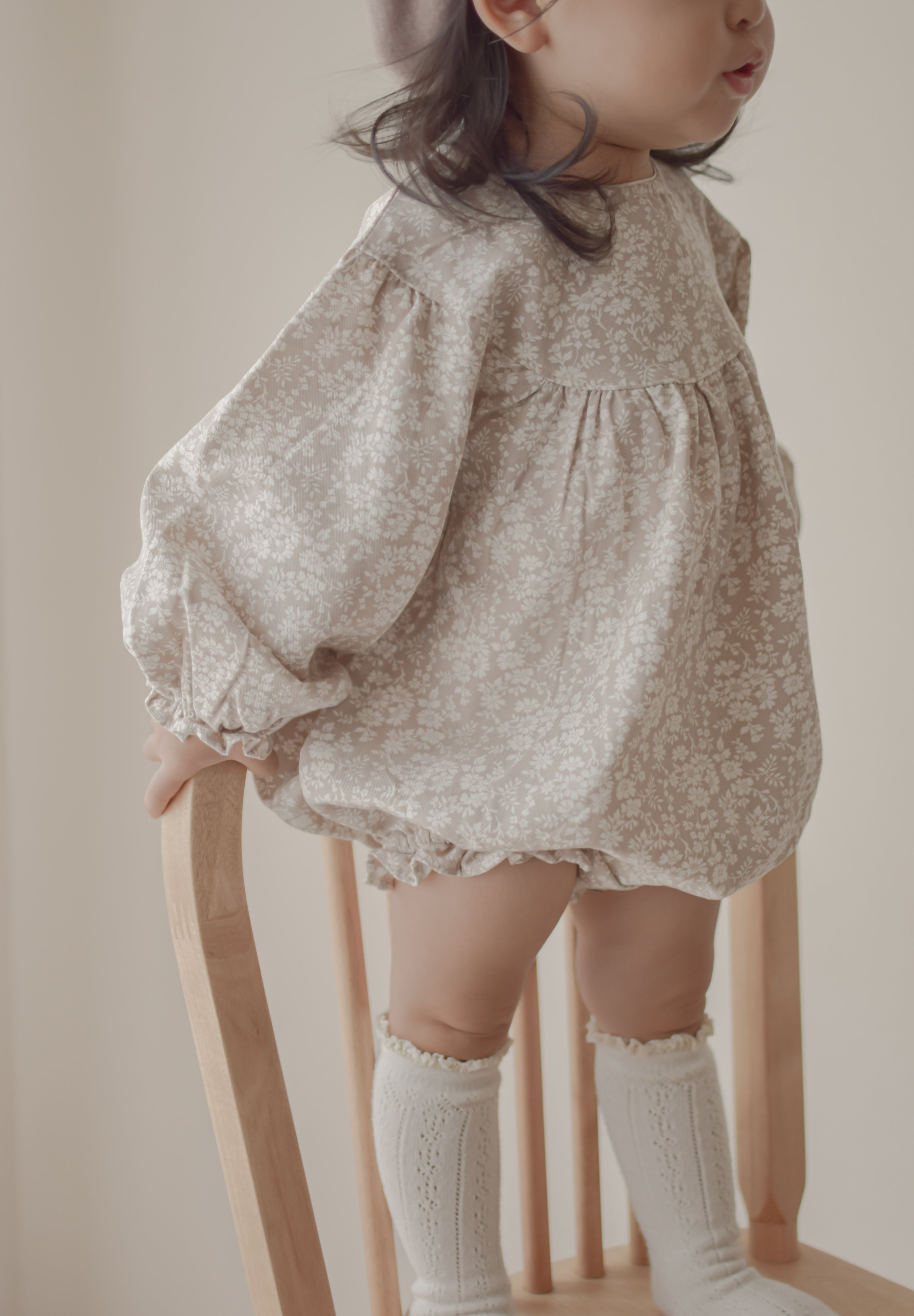 Flower shirring rompers