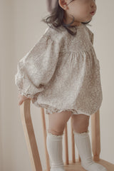 Flower shirring rompers