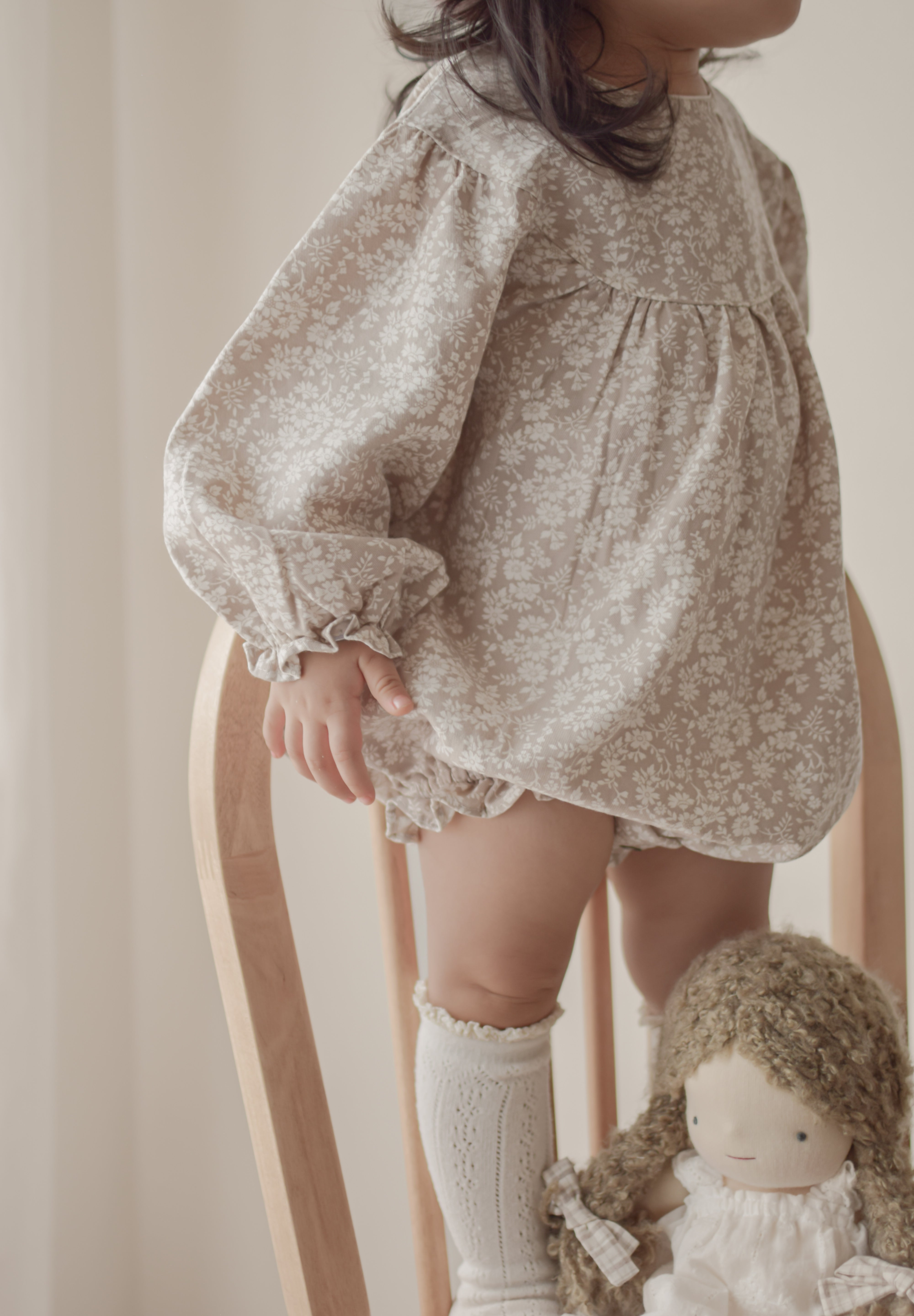 Flower shirring rompers