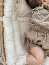 Petit check frill blouse