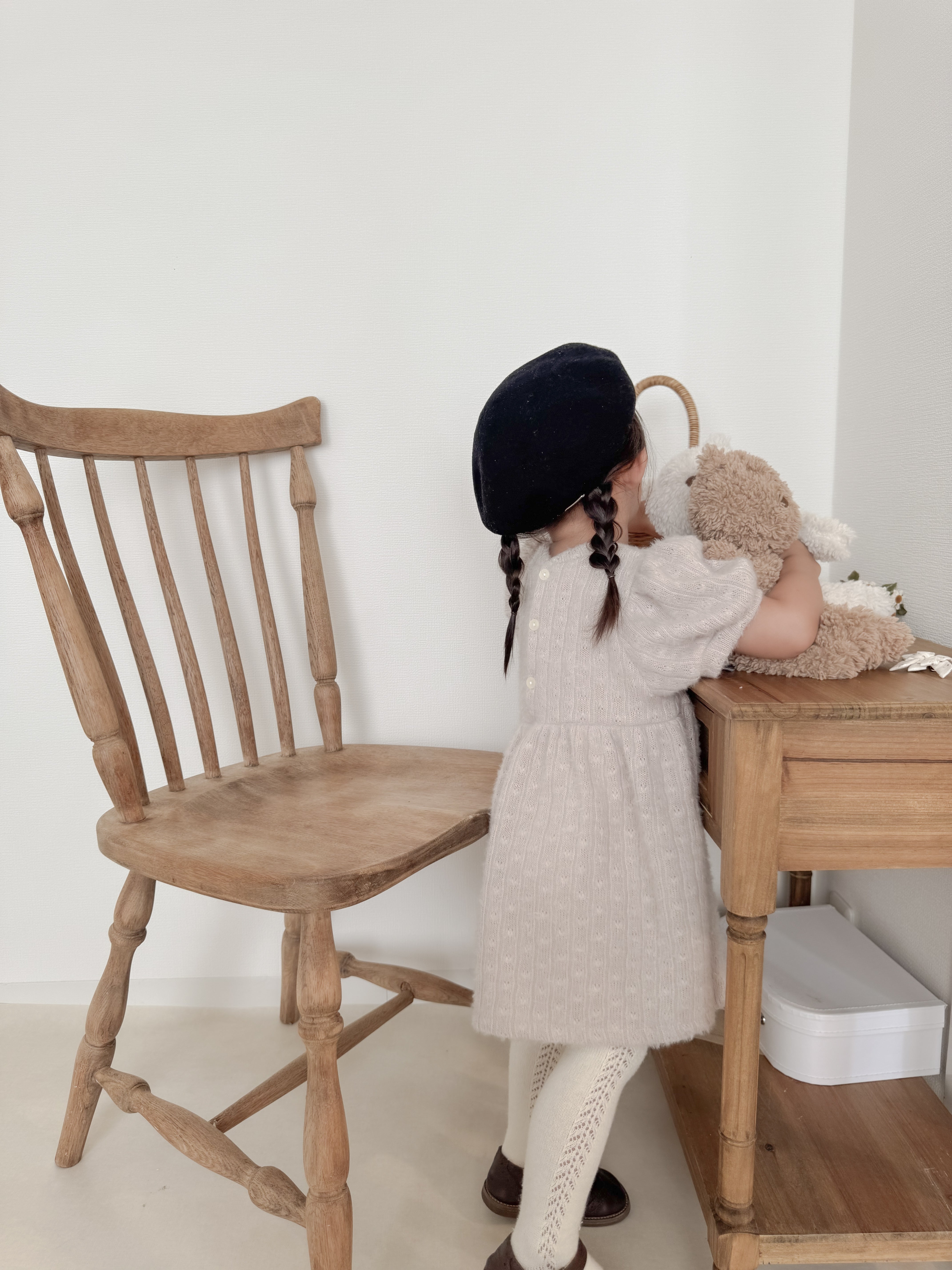 Soft puff knit one-piece