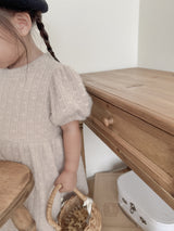 Soft puff knit one-piece