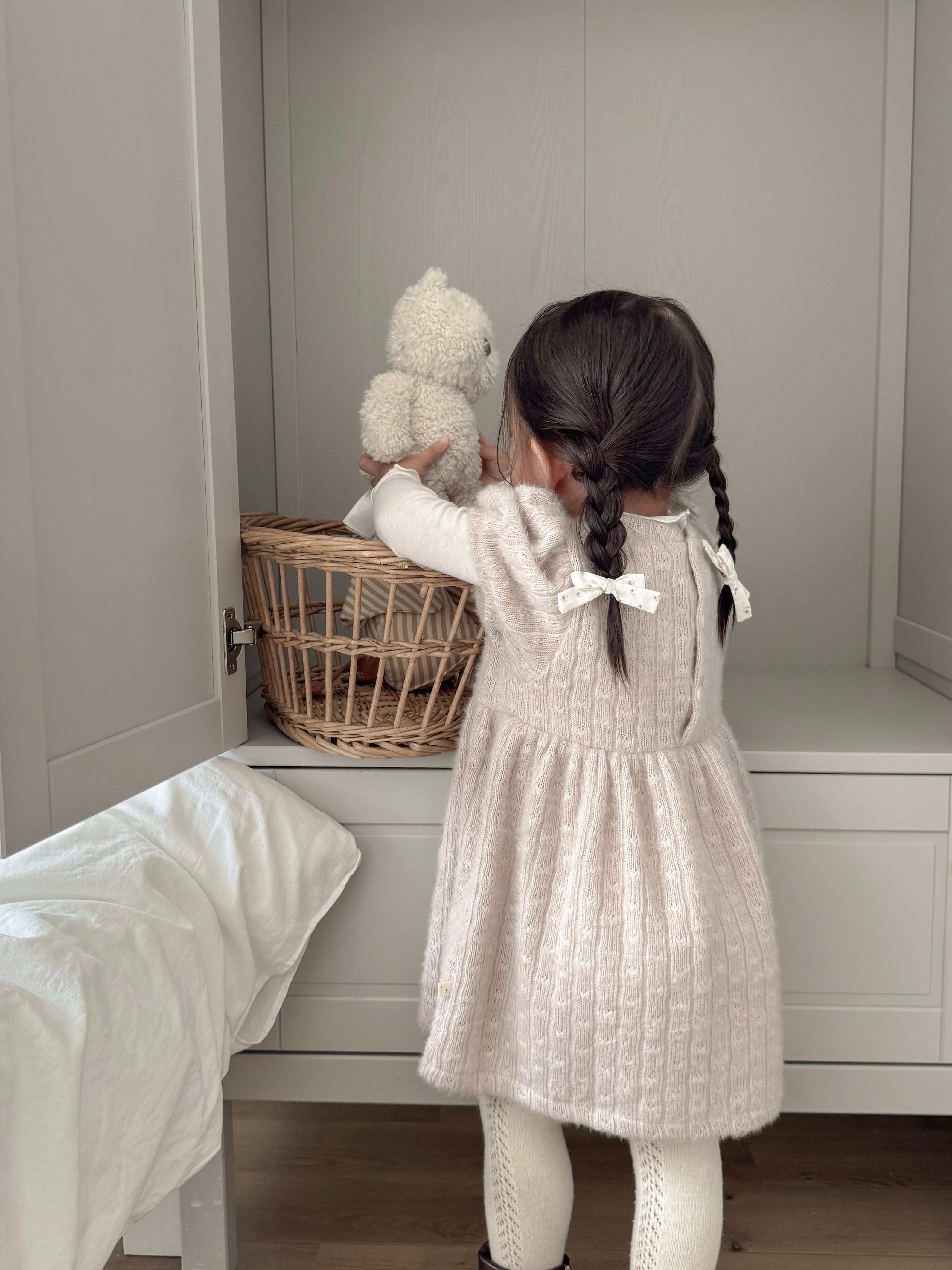 Soft puff knit one-piece