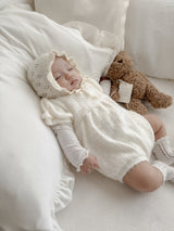 Soft puff knit rompers