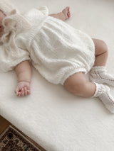 Soft puff knit rompers