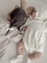 Soft puff knit rompers
