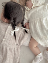 Soft puff knit rompers