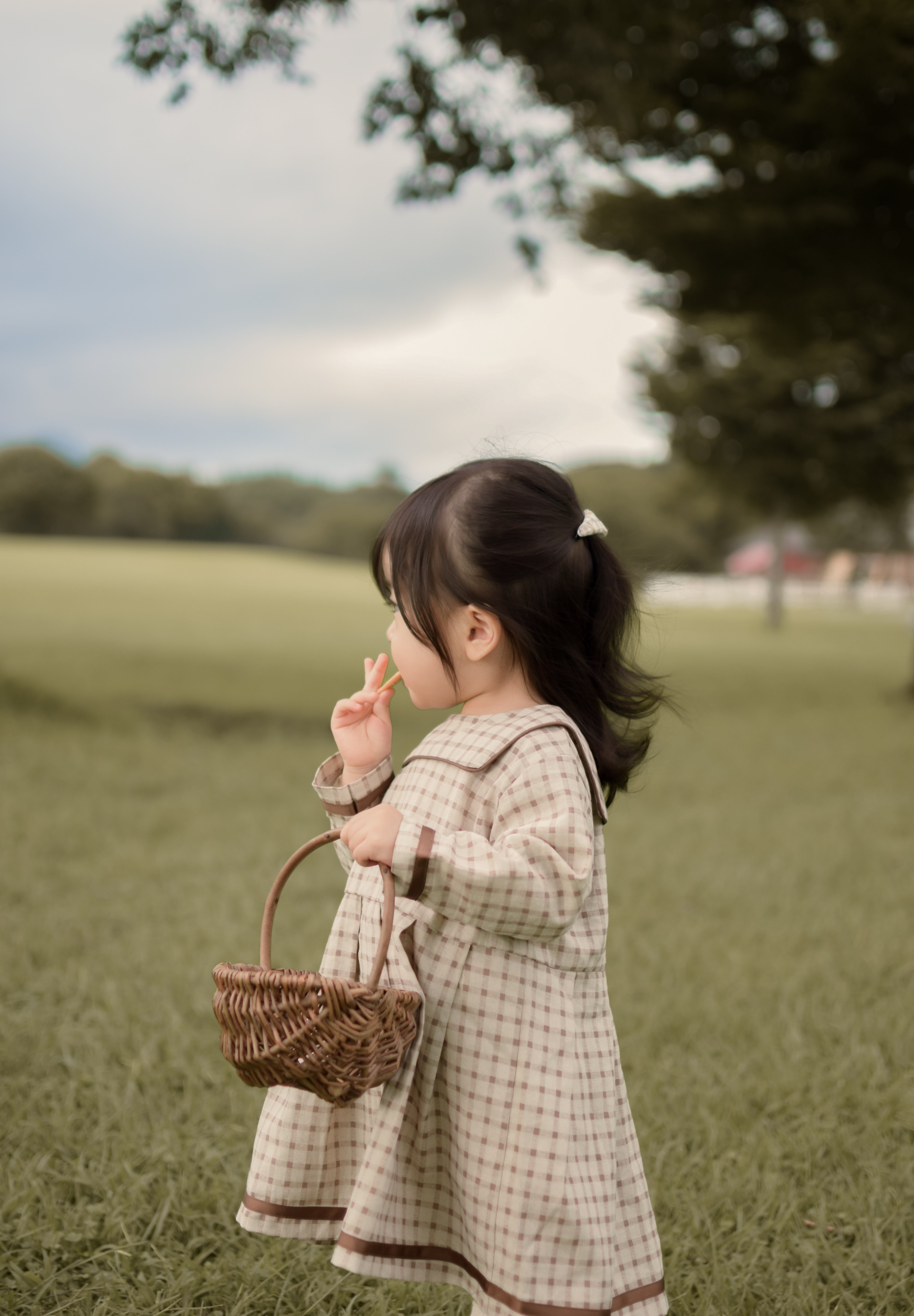 Brunette check one-piece (kids)
