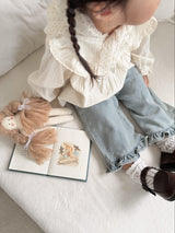 Straight frill pants