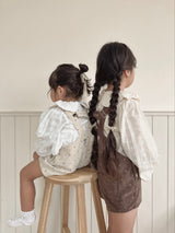Corduroy berry short overall (flower)