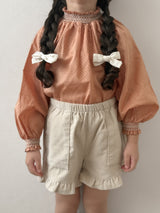 Corduroy frill pants