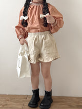 Corduroy frill pants