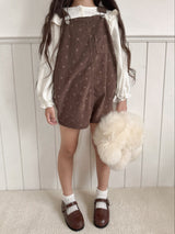 Corduroy berry short overall (flower)