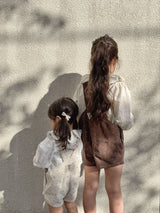 Corduroy berry short overall (flower)