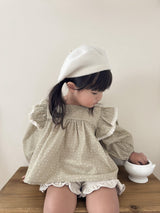 Dot frill blouse & bloomer set