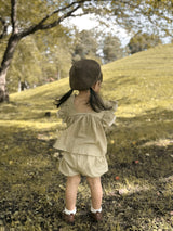 Dot frill blouse & bloomer set