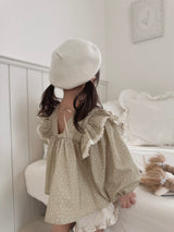 Dot frill blouse & bloomer set