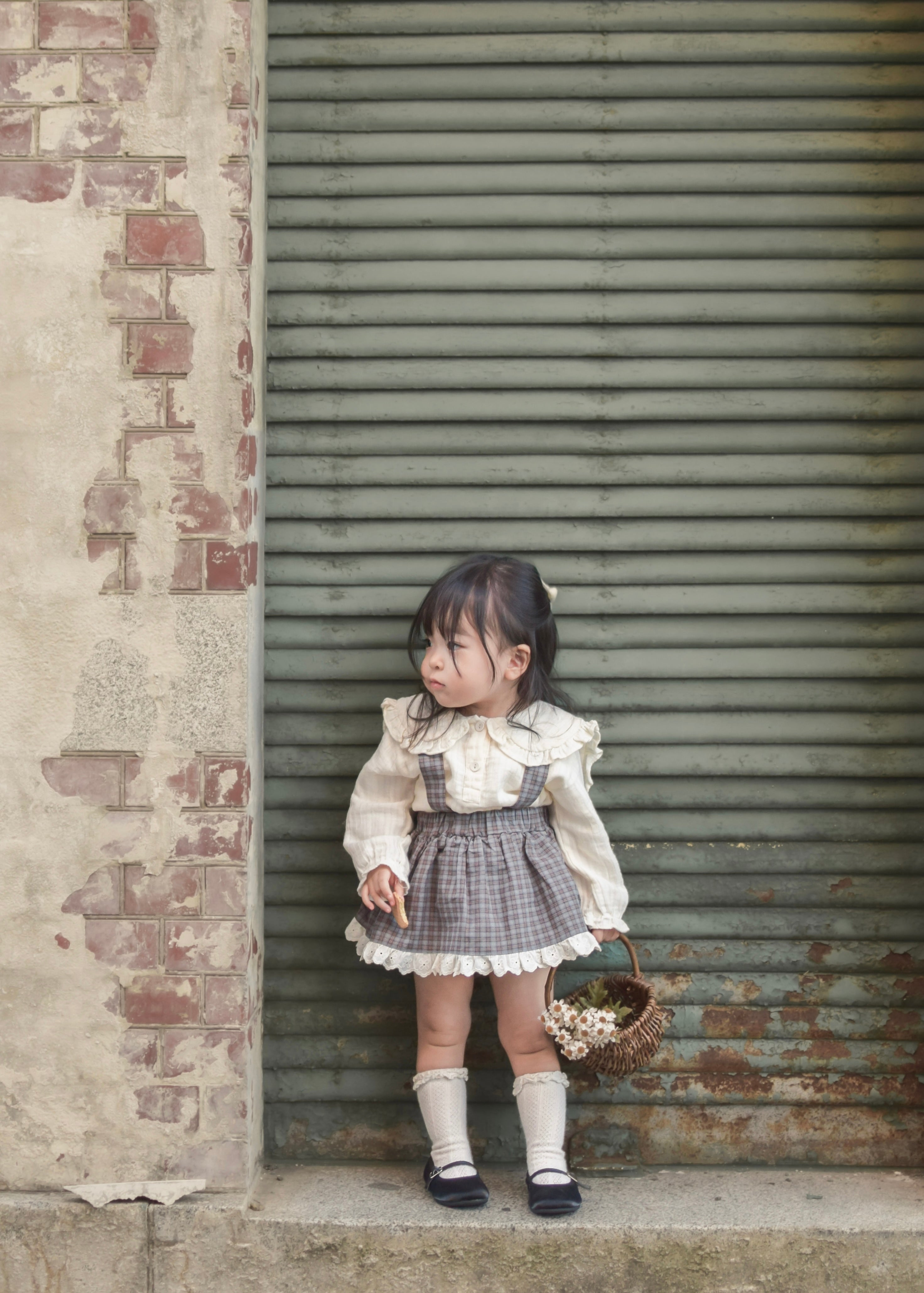 Odd check bloomer skirt