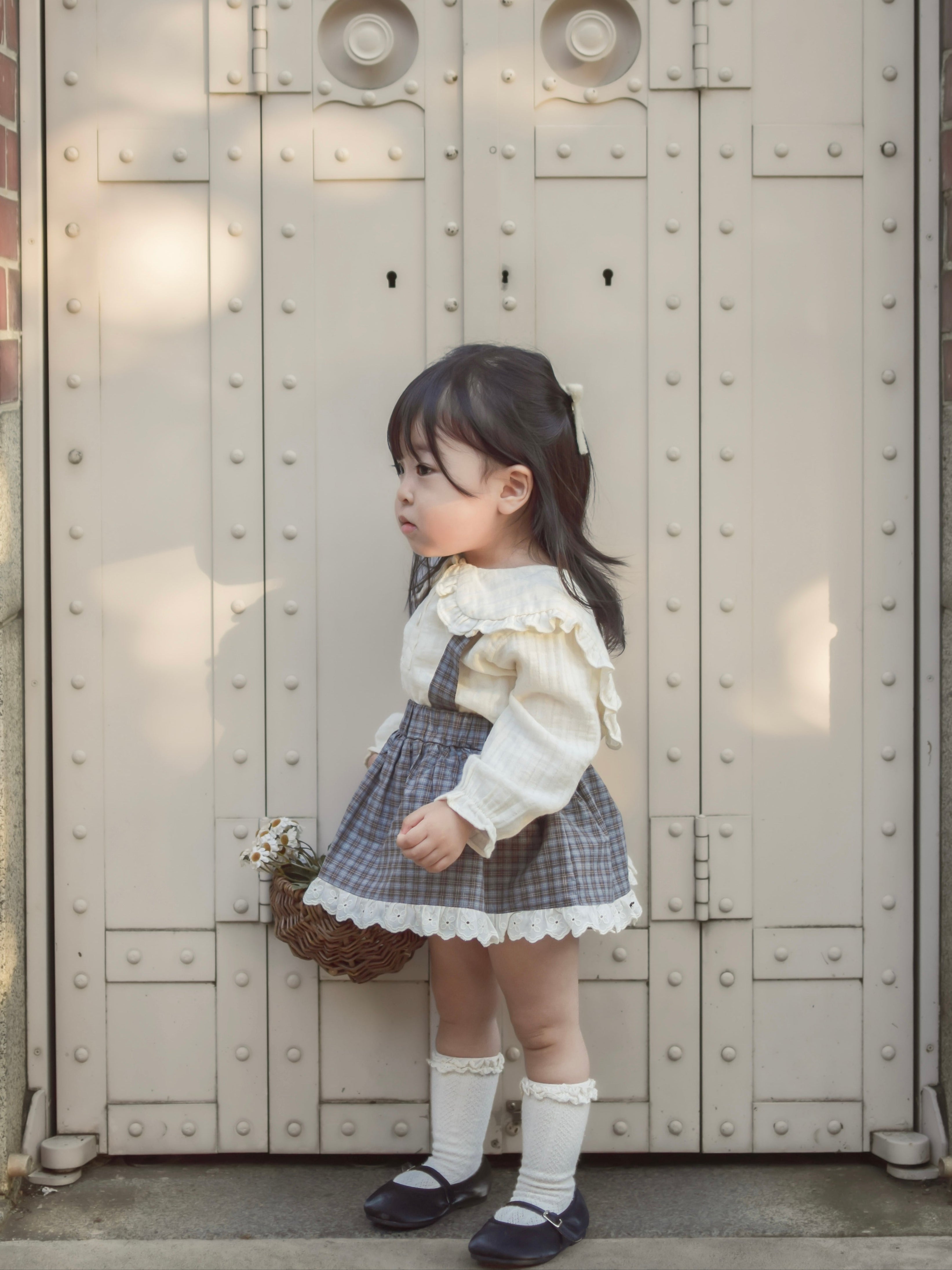 Odd check bloomer skirt