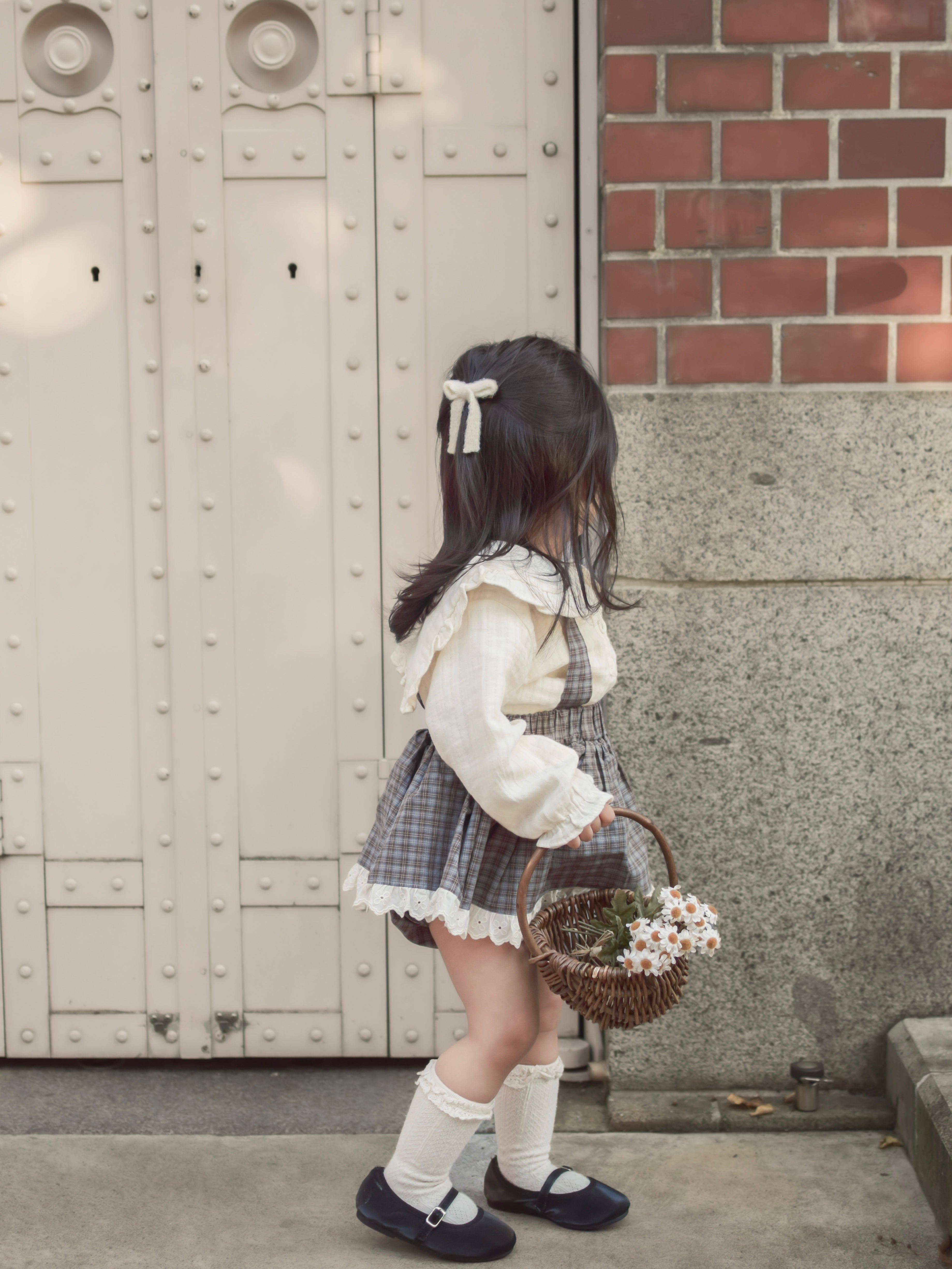 Odd check bloomer skirt